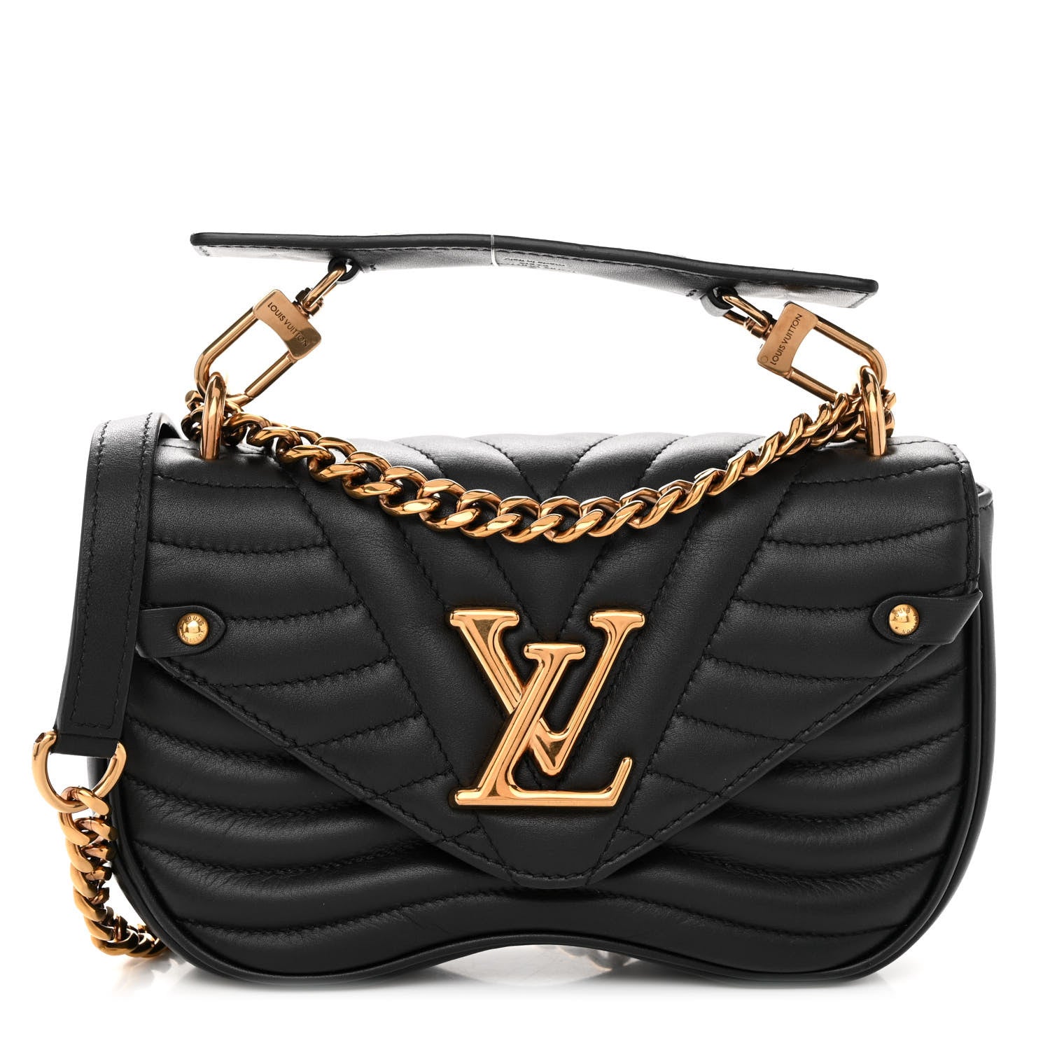 Louis Vuitton Calfskin New Wave Chain MM Black 1 of 9