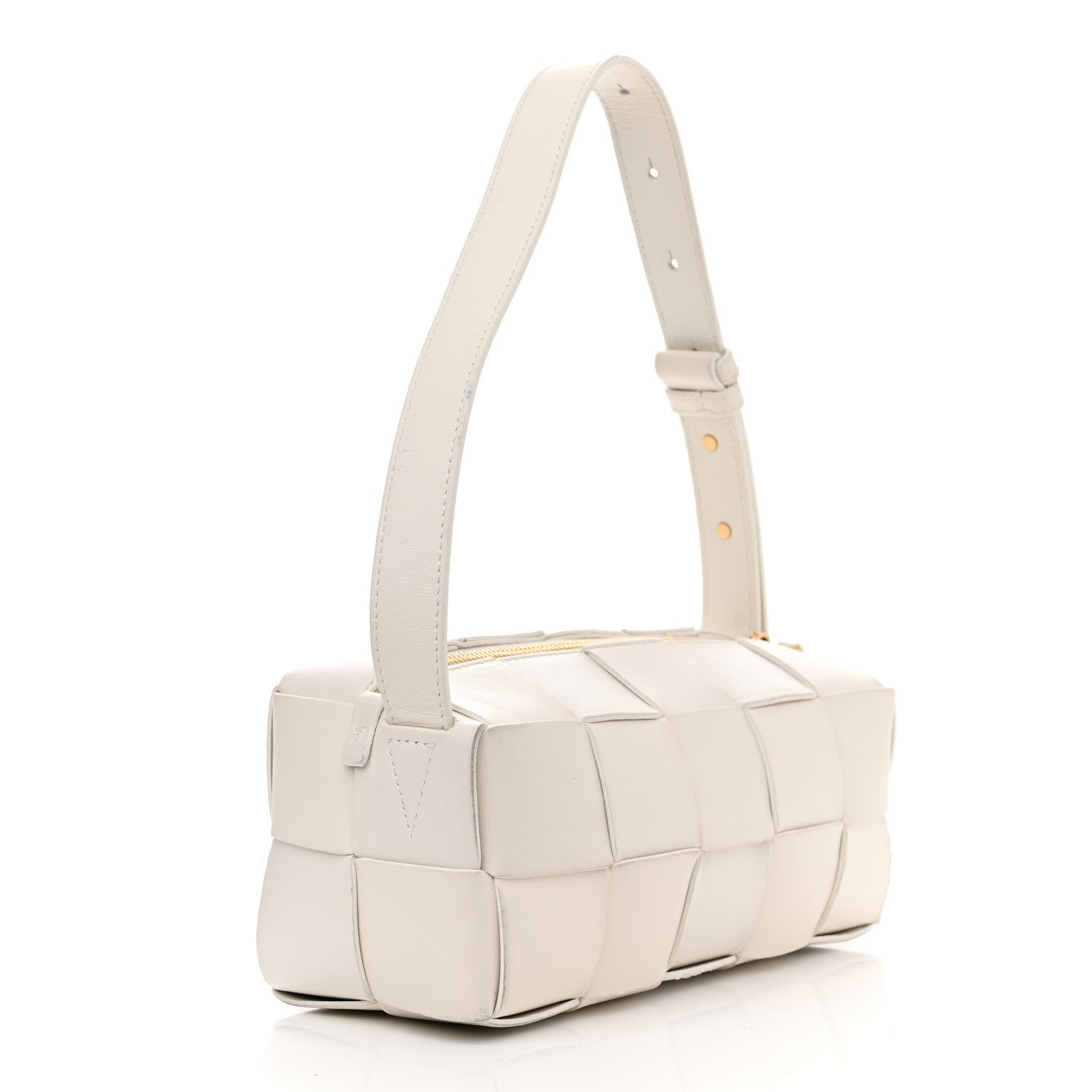 Bottega Veneta Lambskin Maxi Intrecciato Small Brick Cassette Bag White 3 of 12