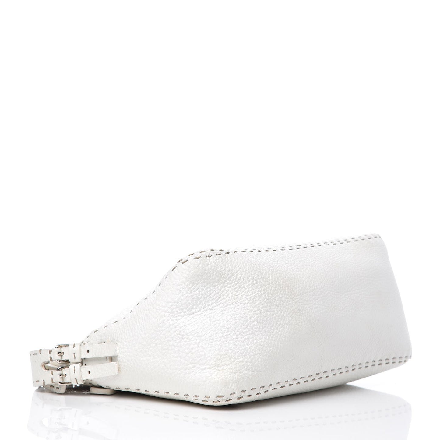 Calfskin Romano Selleria Chain Shoulder Bag White