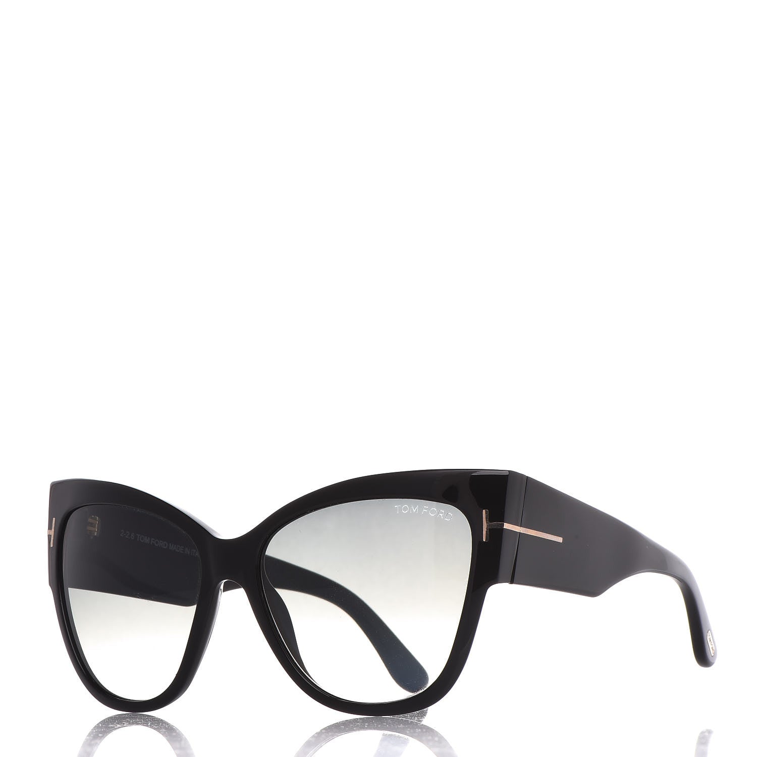 Tom Ford Acetate Anoushka Cat Eye Sunglasses TF371 Black 1 of 7