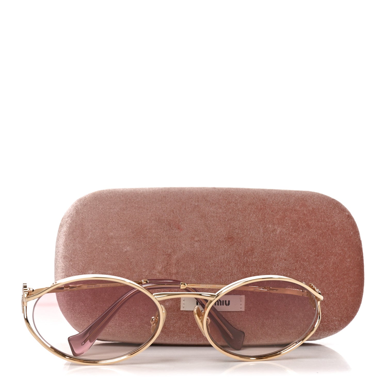 Miu Miu Metal Oval Sunglasses SMU52Y Gold 7 of 7