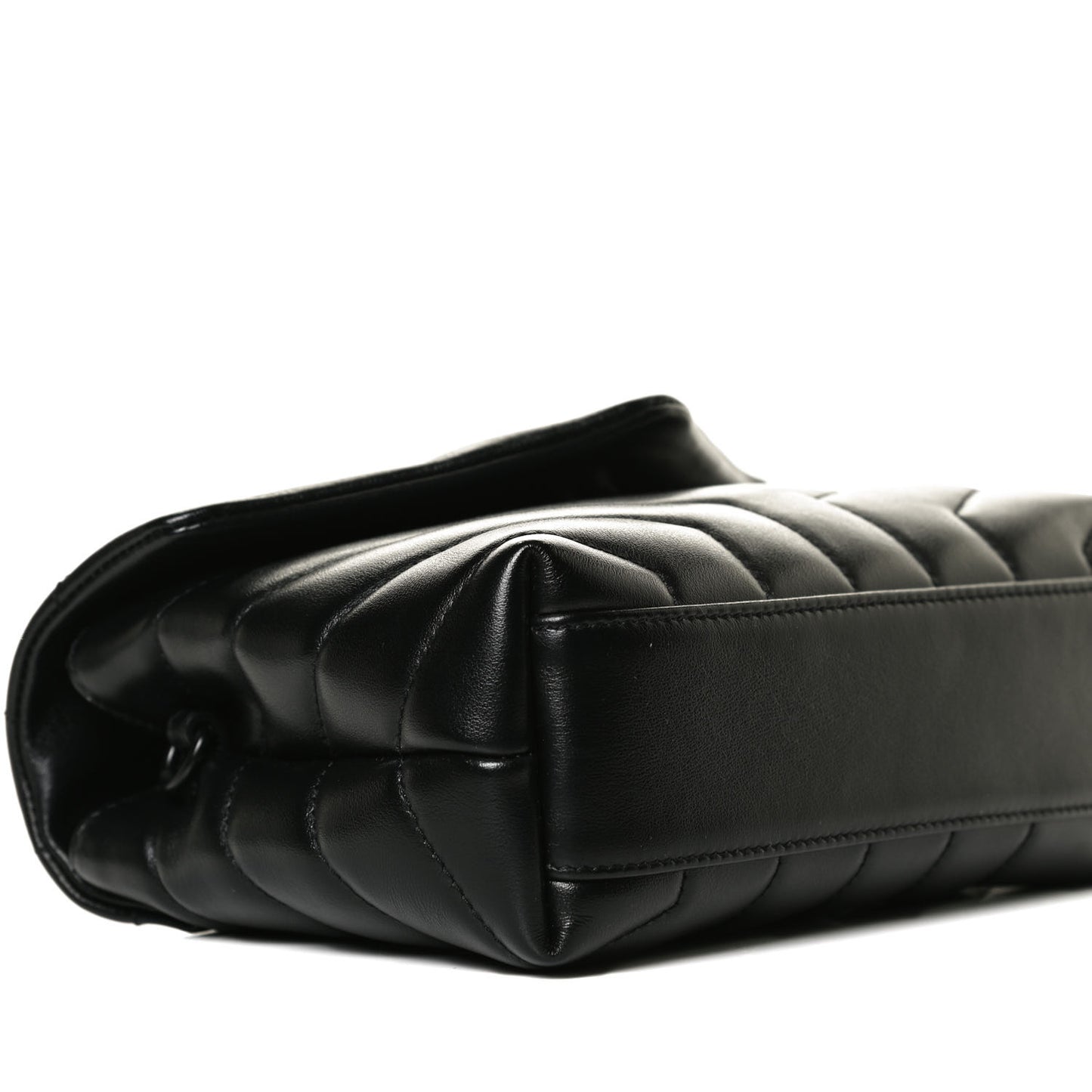 Calfskin Y Quilted Monogram Toy Loulou Crossbody Bag Black
