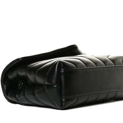 Saint Laurent Calfskin Y Quilted Monogram Toy Loulou Crossbody Bag Black 4 of 12