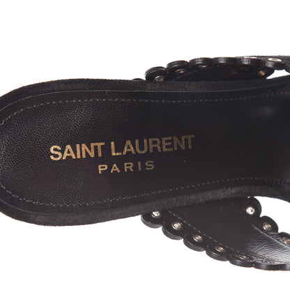 Saint Laurent Suede Eyelet LouLou 70 Mules 38 Black 7 of 9