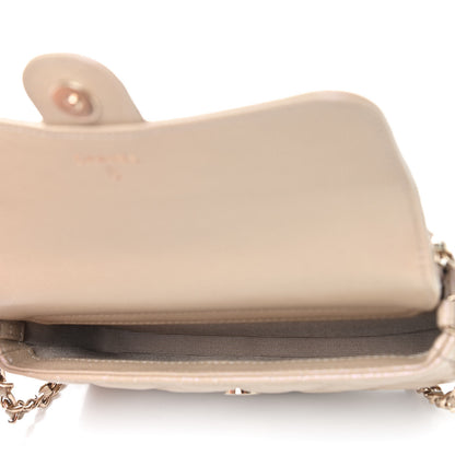 Chanel Iridescent Caviar Quilted Flap Phone Holder With Chain Beige 5 of 13