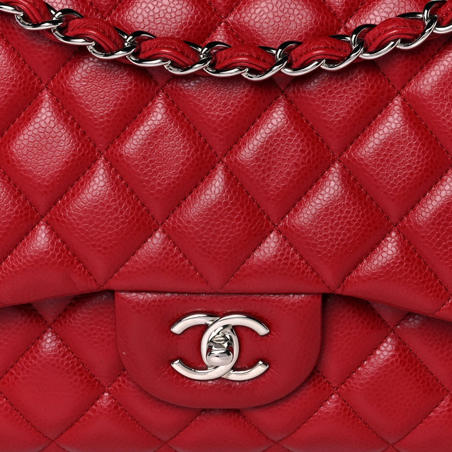 Chanel Caviar Quilted Jumbo Double Flap Dark Red 8 of 15
