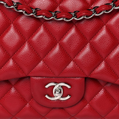 Chanel Caviar Quilted Jumbo Double Flap Dark Red 8 of 15