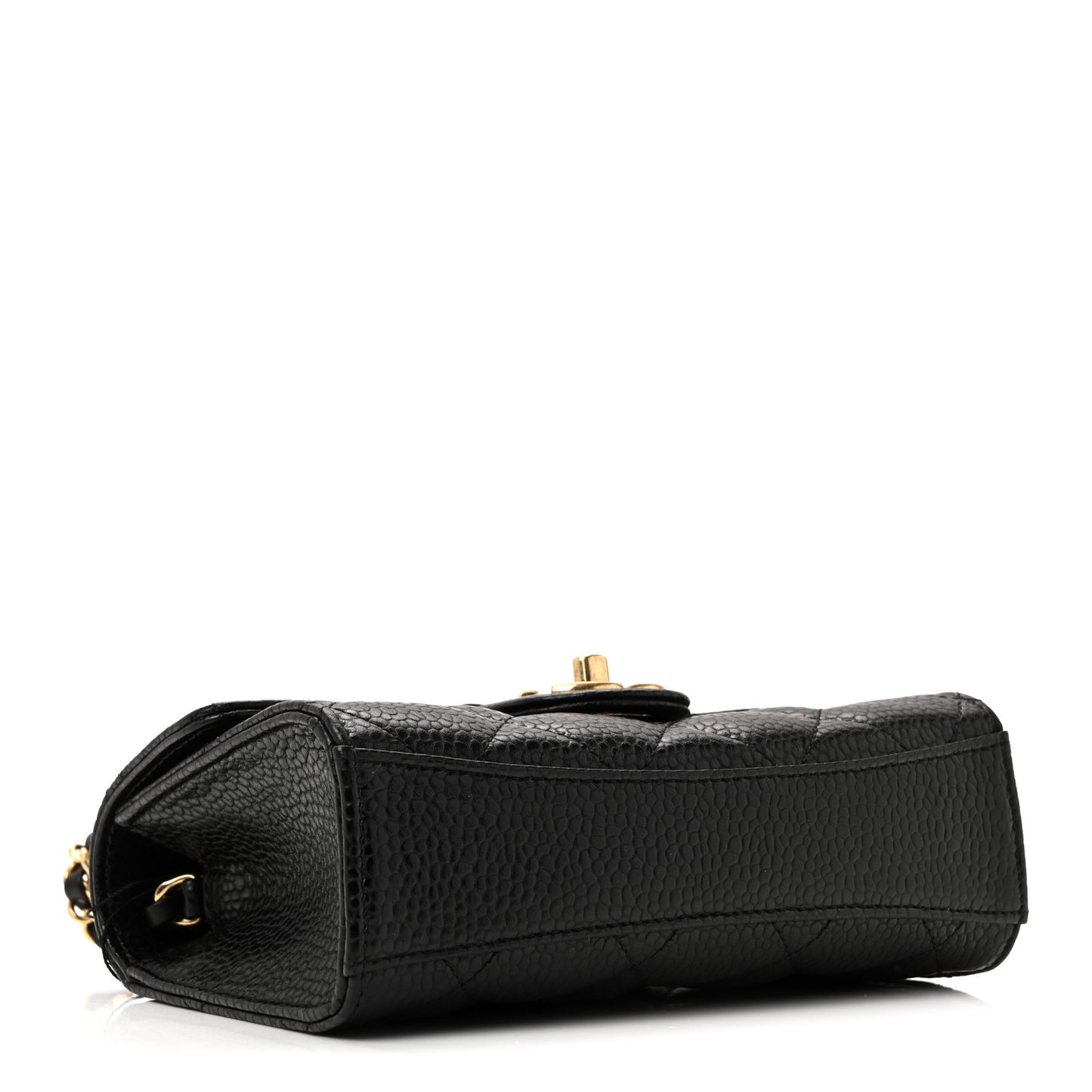 Grained Calfskin Quilted Cruise Mini Flap Black