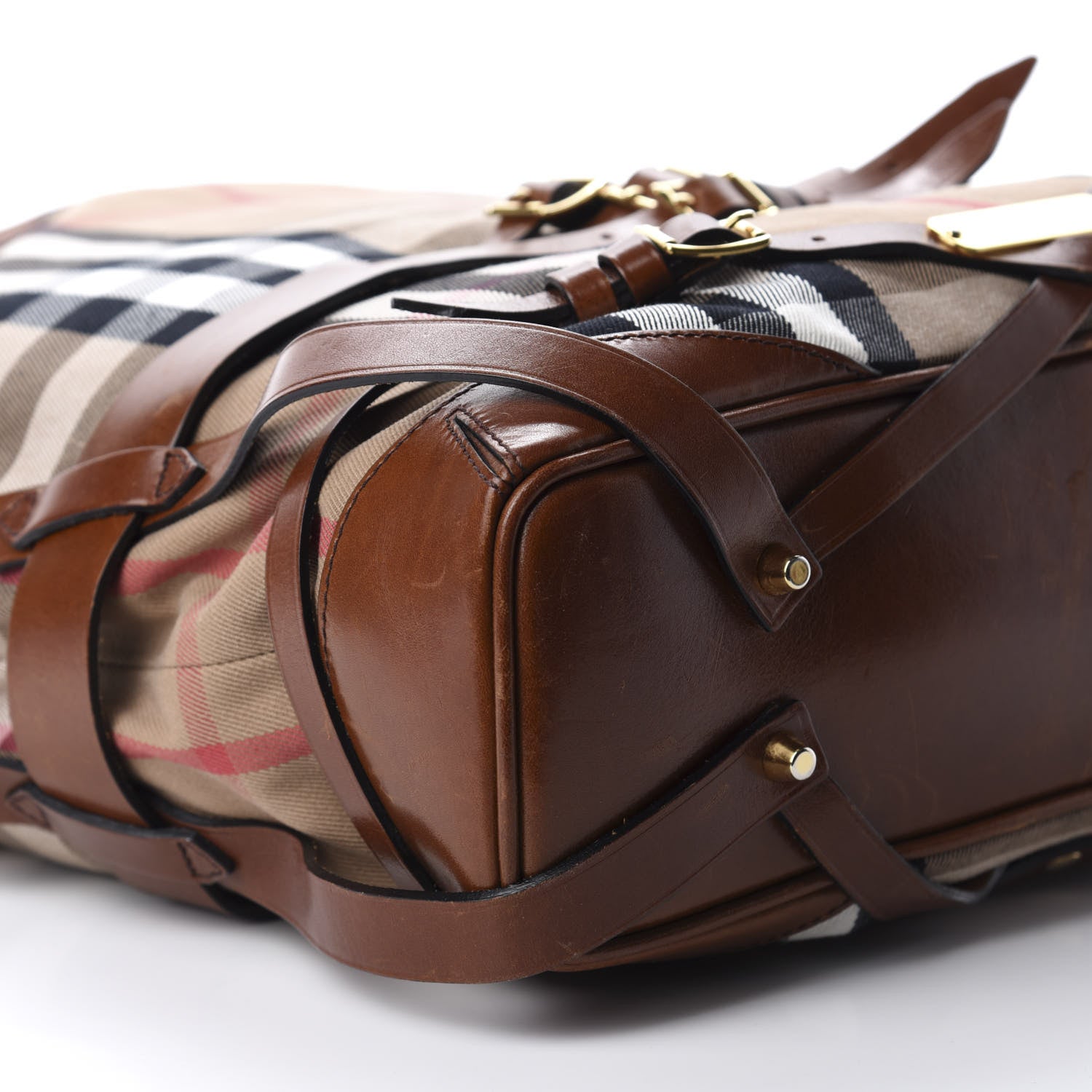 Burberry House Check Bridle Calfskin Medium Gosford Hobo Dark Tan 7 of 13