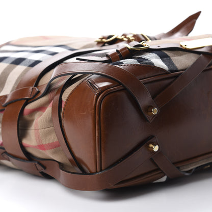 Burberry House Check Bridle Calfskin Medium Gosford Hobo Dark Tan 7 of 13