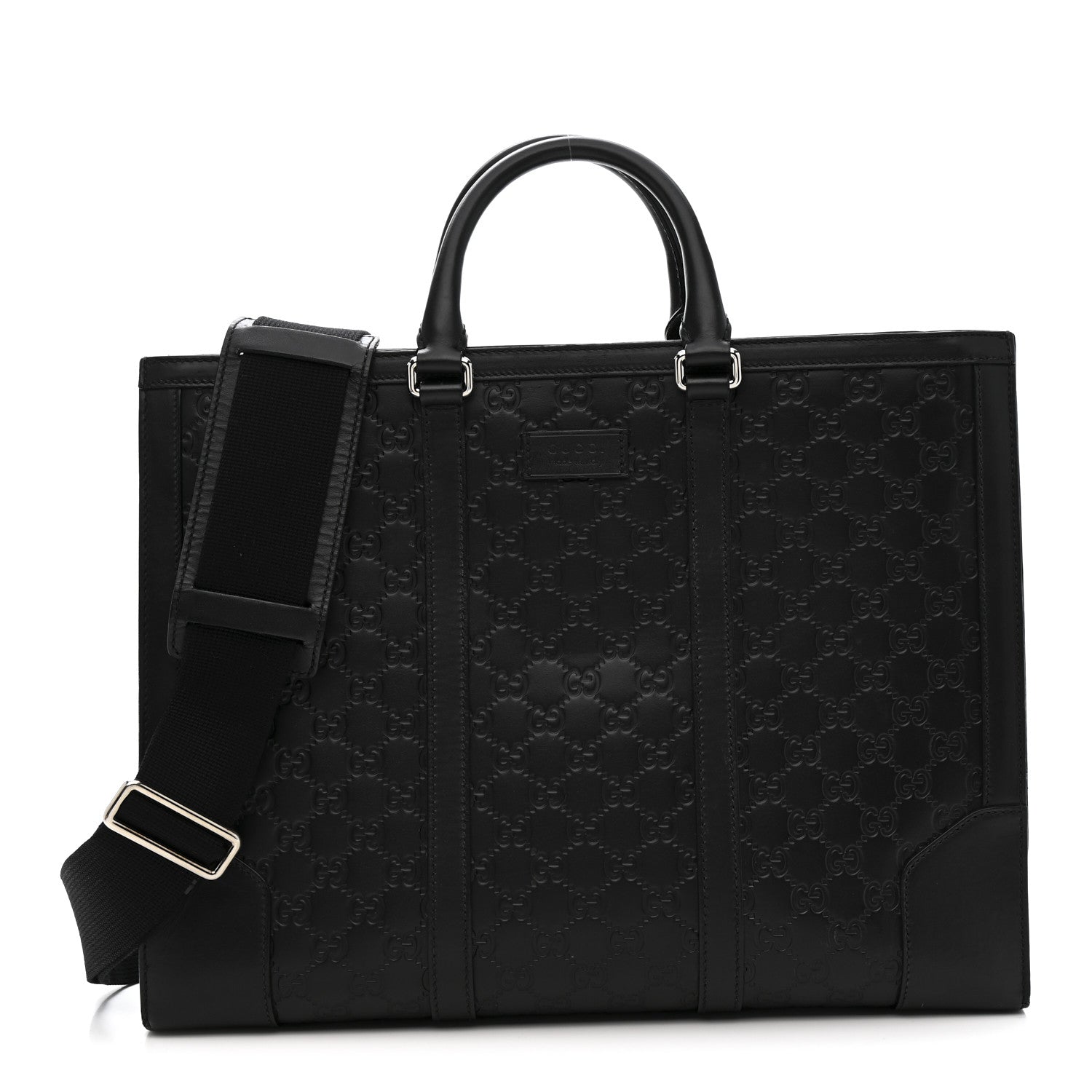 Gucci Guccissima Signature Briefcase Black 1 of 16