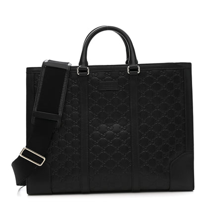 Gucci Guccissima Signature Briefcase Black 1 of 16