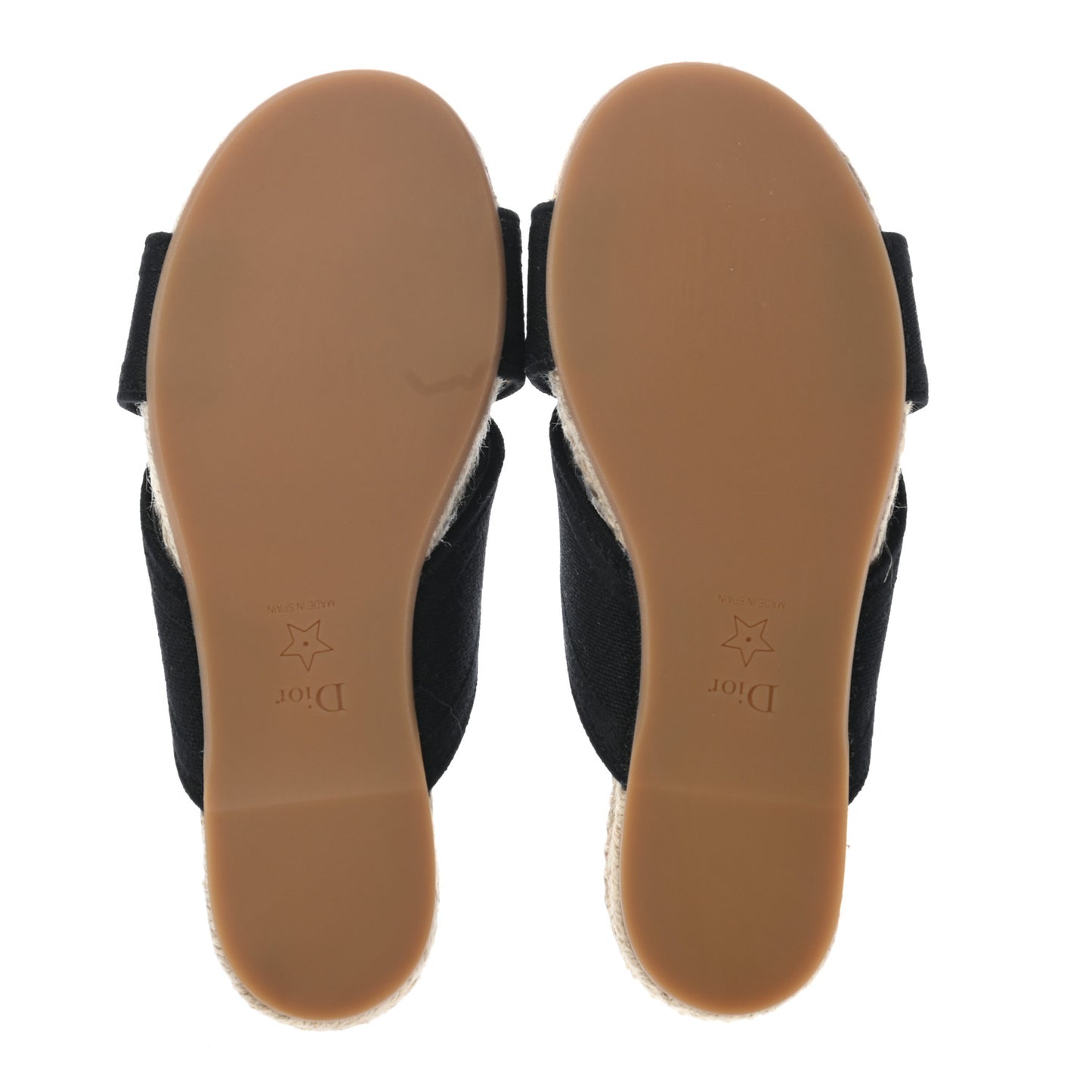 Canvas Embroidered Granville Espadrille Crisscross Flat Slide Sandals 36 Black