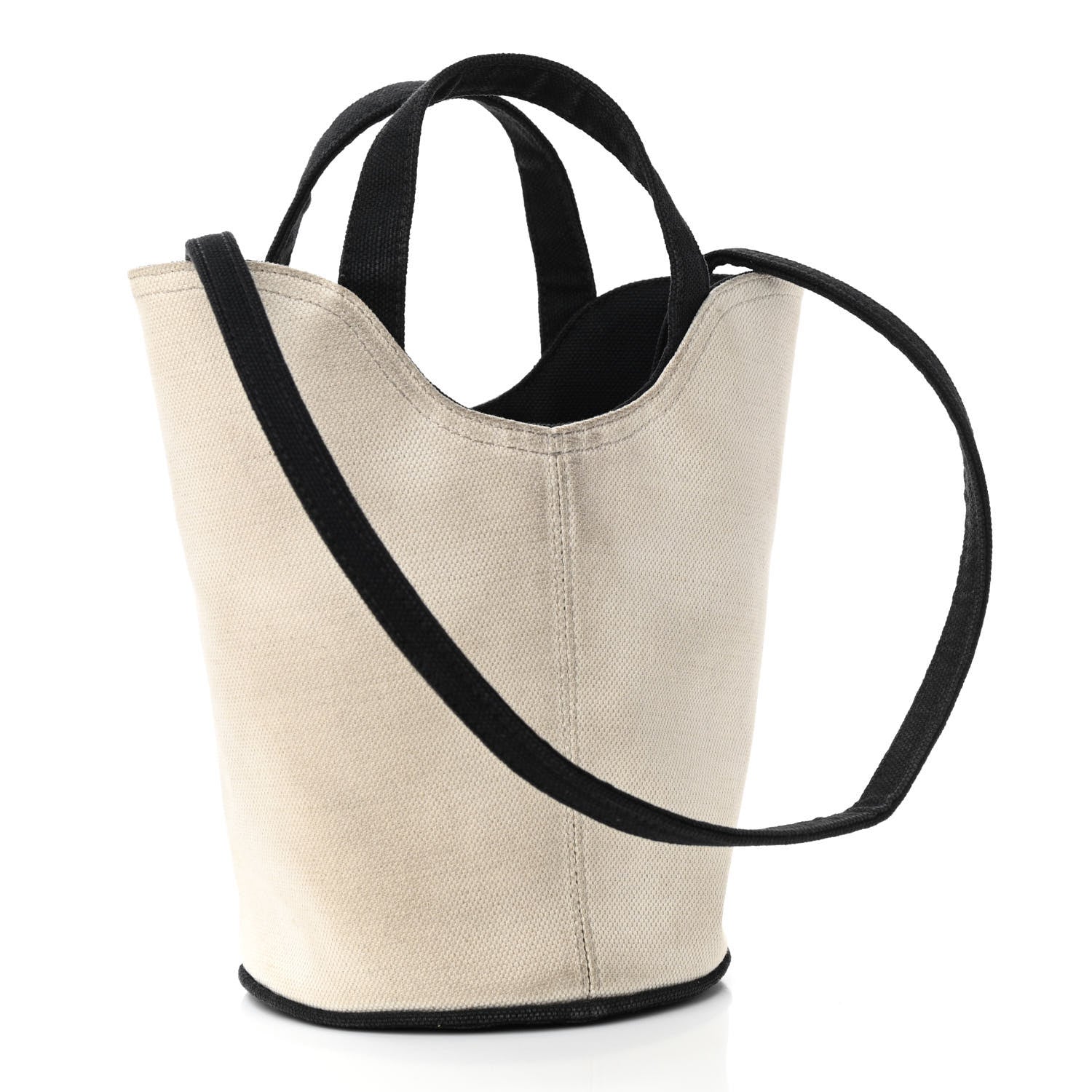Balenciaga Cotton Canvas Calfskin New Wave Tote XS Natural Black 3 of 14