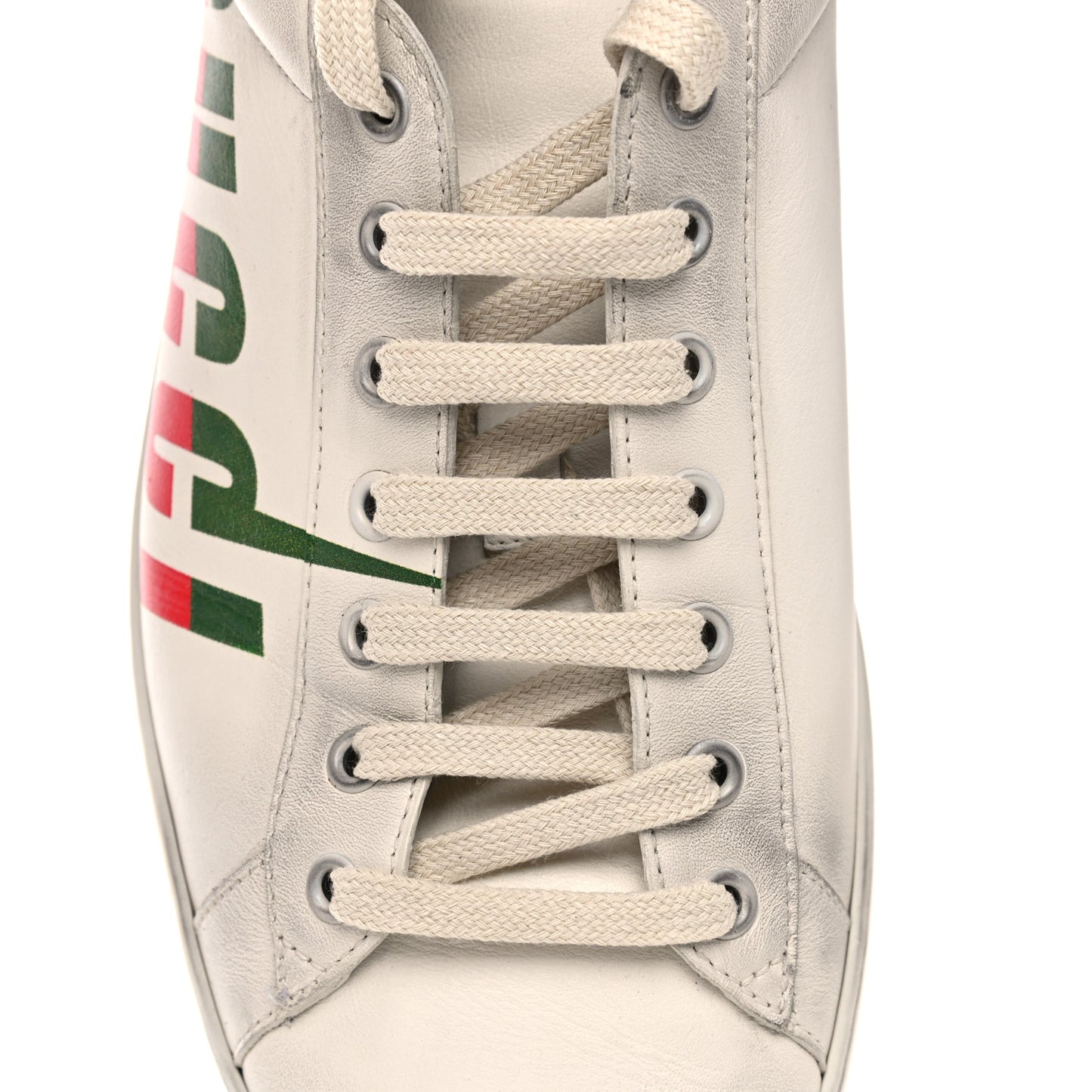Distressed Calfskin Mens Ace Blade Sneakers 11 White