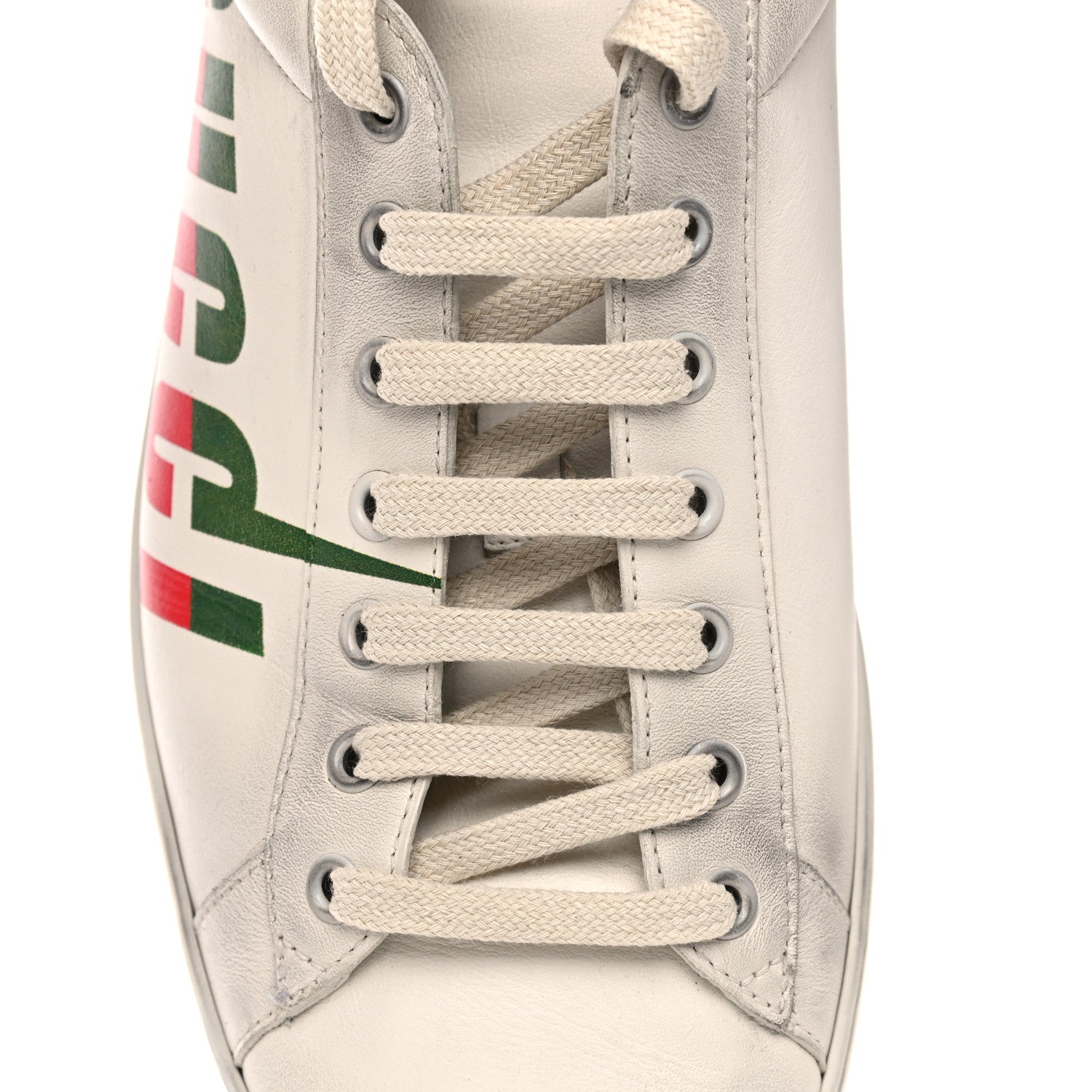 Gucci Distressed Calfskin Mens Ace Blade Sneakers 11 White 23 of 23