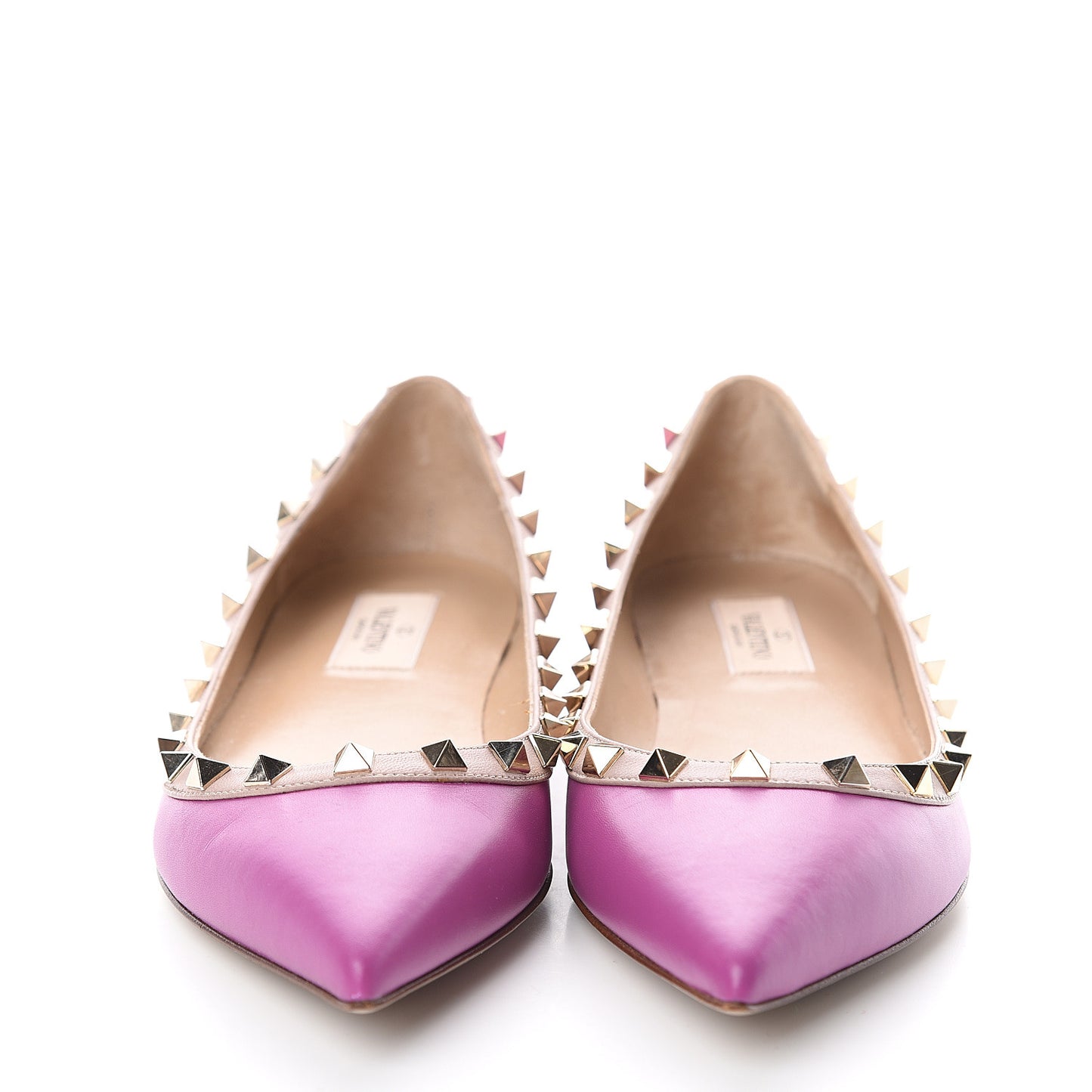 Nappa Rockstud Ballerina Flats 38 Purple Violet Poudre