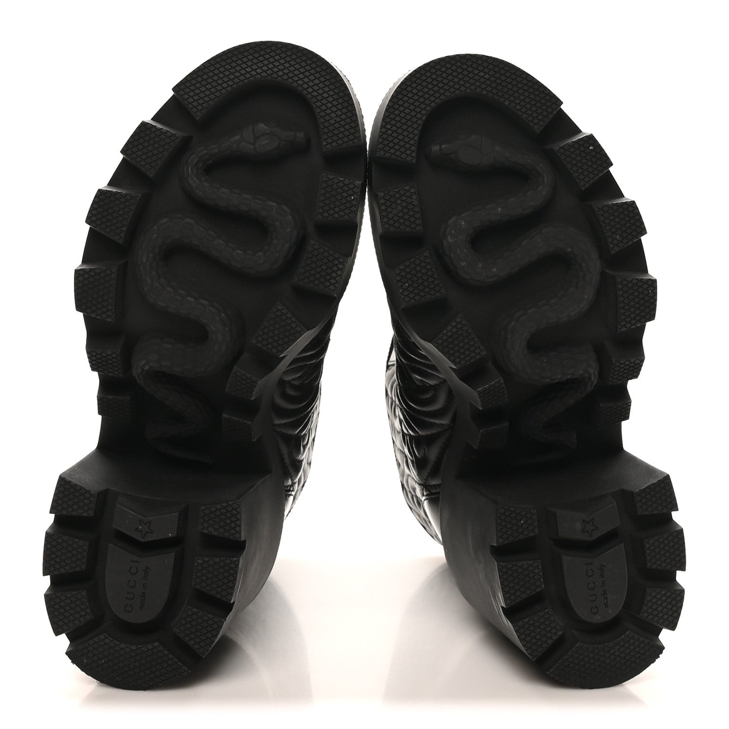 Gucci Calfskin Nappa Rhombus Quilted Trip Ankle Boots 36.5 Black 6 of 9