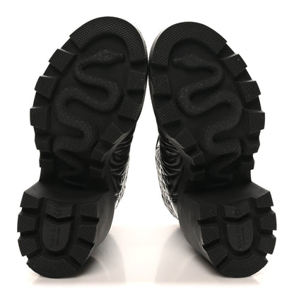 Gucci Calfskin Nappa Rhombus Quilted Trip Ankle Boots 36.5 Black 6 of 9