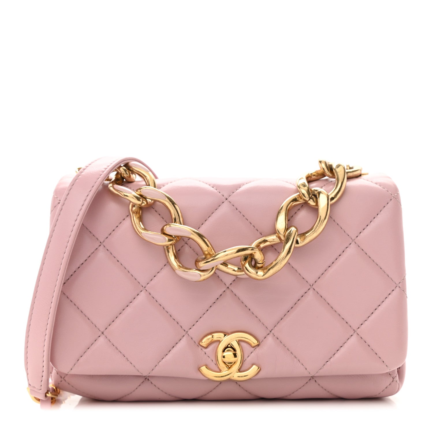 Chanel Lambskin Quilted Color Match Small Flap Light Pink 1 of 11