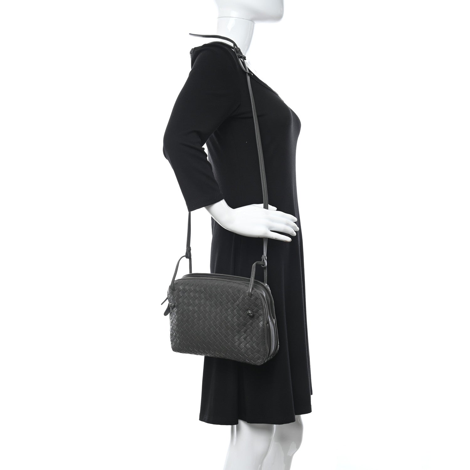 Bottega Veneta Nappa Intrecciato Crossbody Messenger Light Grey 2 of 12