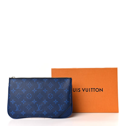 Louis Vuitton Taigarama Trio Messenger Small Pochette And Key Pouch Cobalt 10 of 10