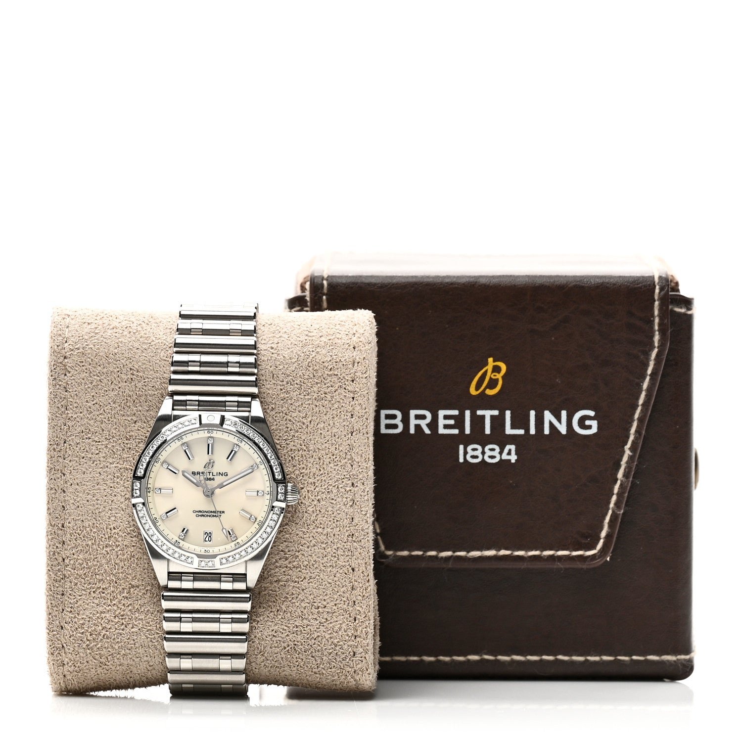 Breitling Stainless Steel Diamond Bezel 32mm Chronomat Quartz Watch Silver A77310591A1A1 5 of 5
