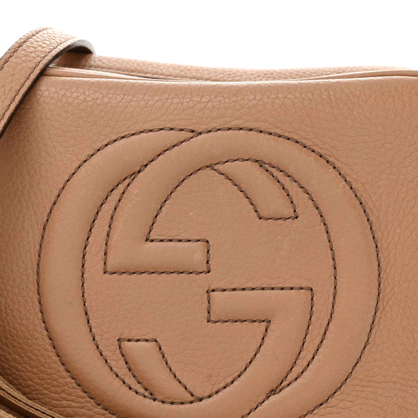 Pebbled Calfskin Small Soho Disco Bag Camelia