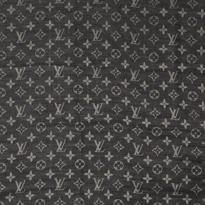 Louis Vuitton Silk Wool Monogram Denim Shawl Black 1 of 5