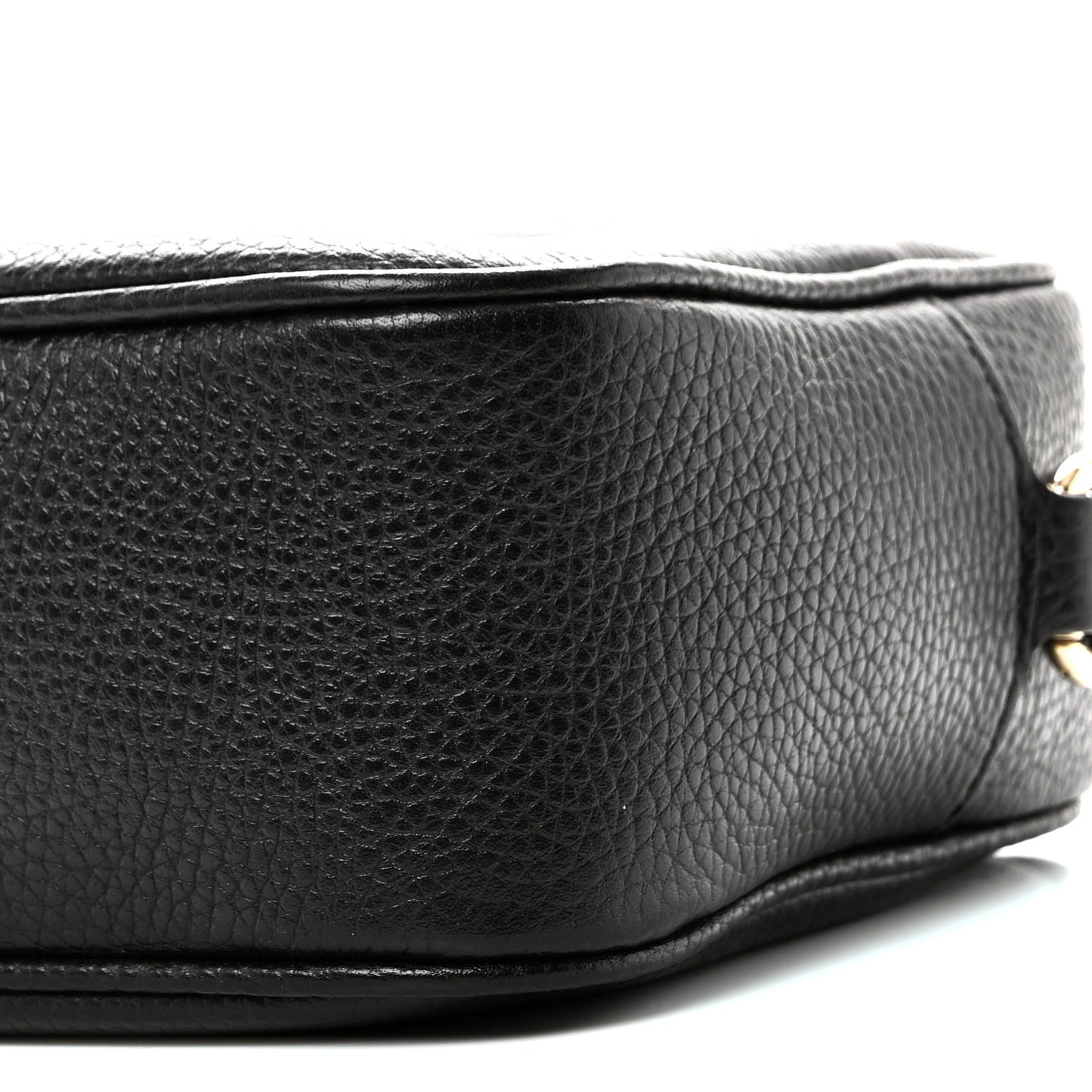 Pebbled Calfskin Small Soho Disco Bag Black