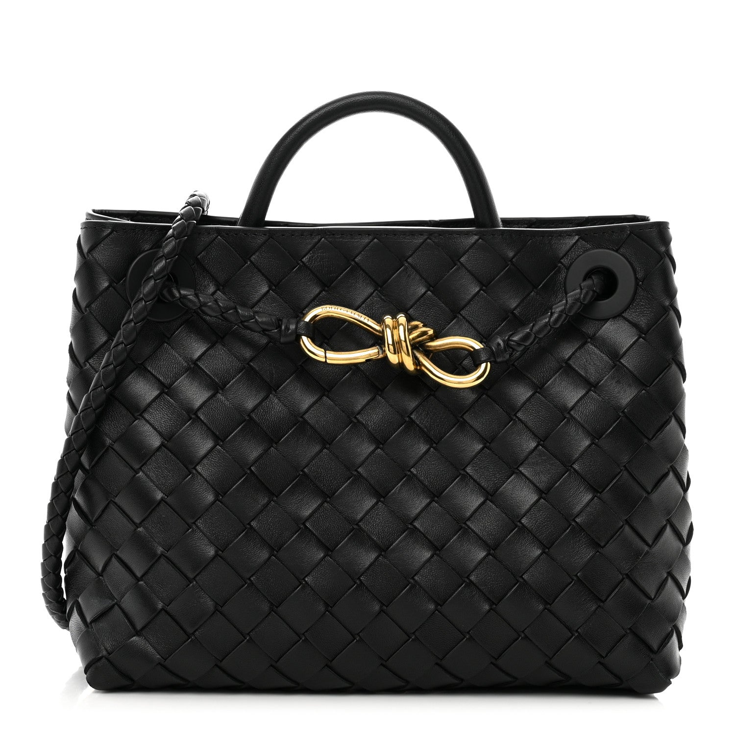 Bottega Veneta Nappa Intrecciato Small Andiamo Shoulder Bag Black 1 of 11