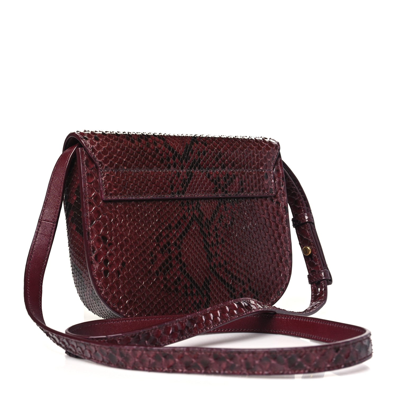 Saint Laurent Snakeskin Small Kaia Satchel Burgundy 3 of 10