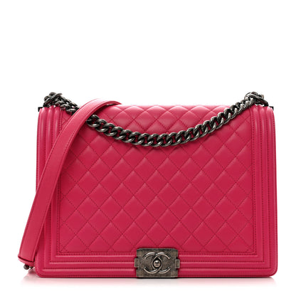 Chanel Lambskin Quilted Large Boy Flap Pink 1 of 10