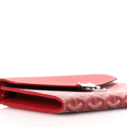 Goyard Goyardine Calfskin Chypre Wallet Pouch Red 8 of 11