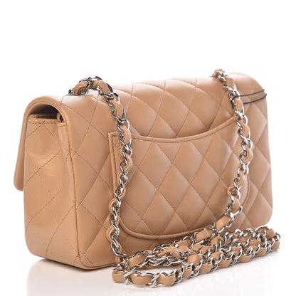 Chanel Lambskin Quilted Mini Rectangular Flap Beige 3 of 12