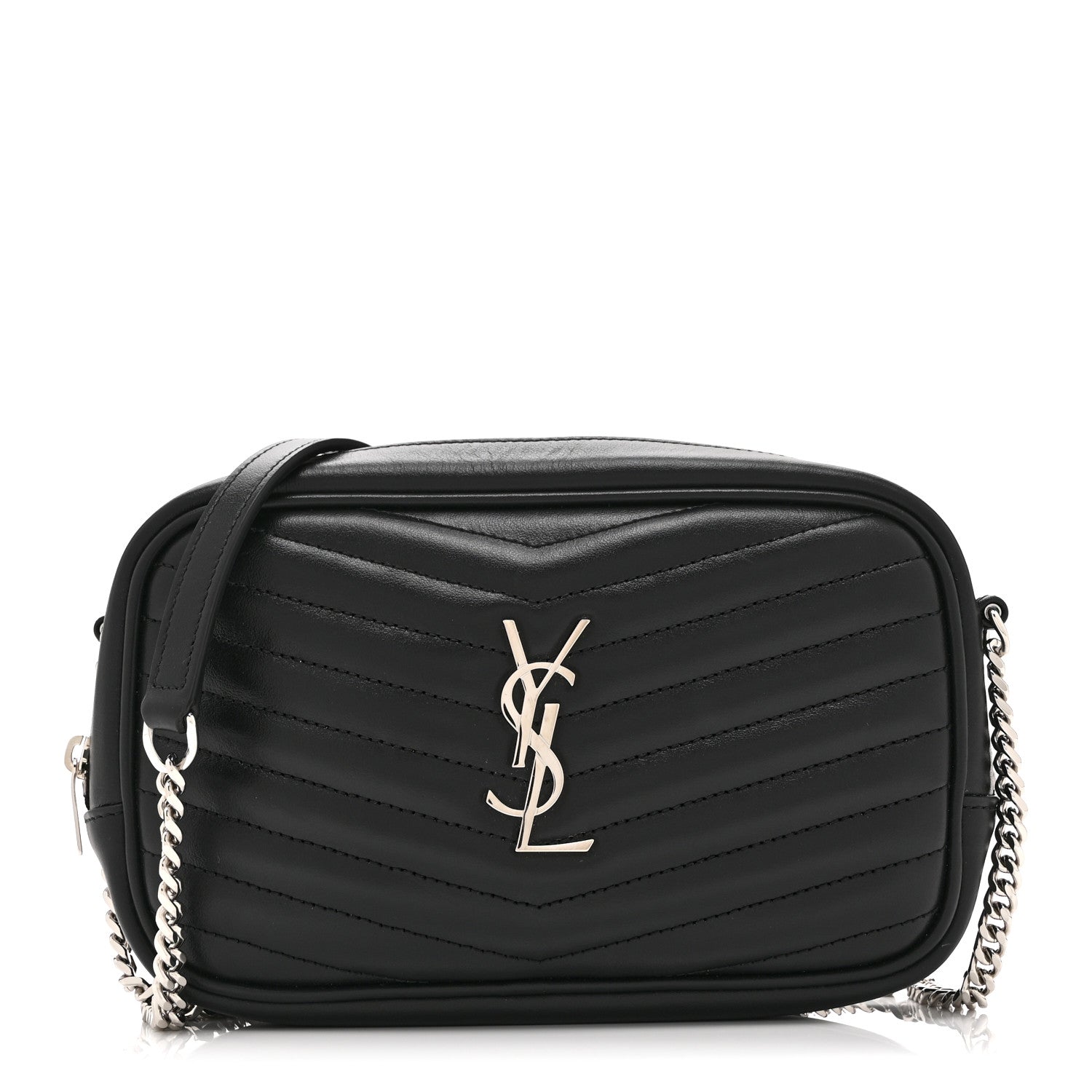 Saint Laurent Calfskin Matelasse Monogram Mini Lou Camera Bag Black 1 of 10
