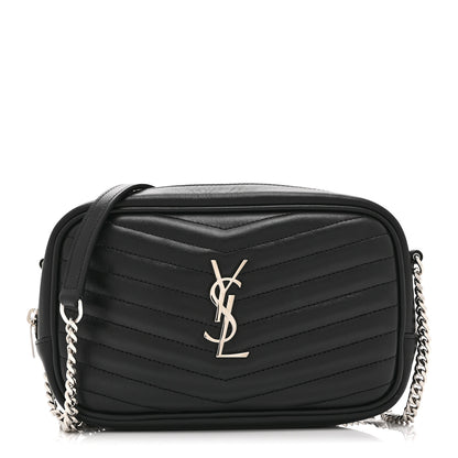 Saint Laurent Calfskin Matelasse Monogram Mini Lou Camera Bag Black 1 of 10