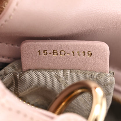 Christian Dior Metallic Lambskin Cannage Mini Lady Dior Lotus 7 of 11