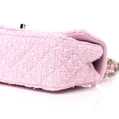 Chanel Tweed Quilted Mini Rectangular Flap Pink 10 of 12