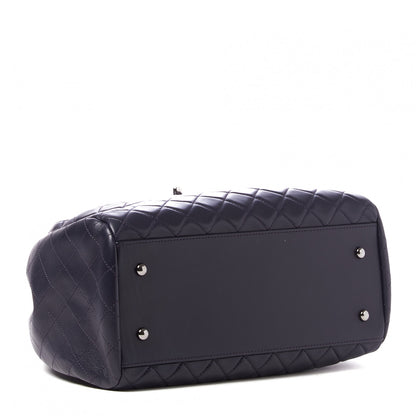 Chanel Lambskin Quilted Large Drawstring Shoulder Bag Dark Purple 3 of 10