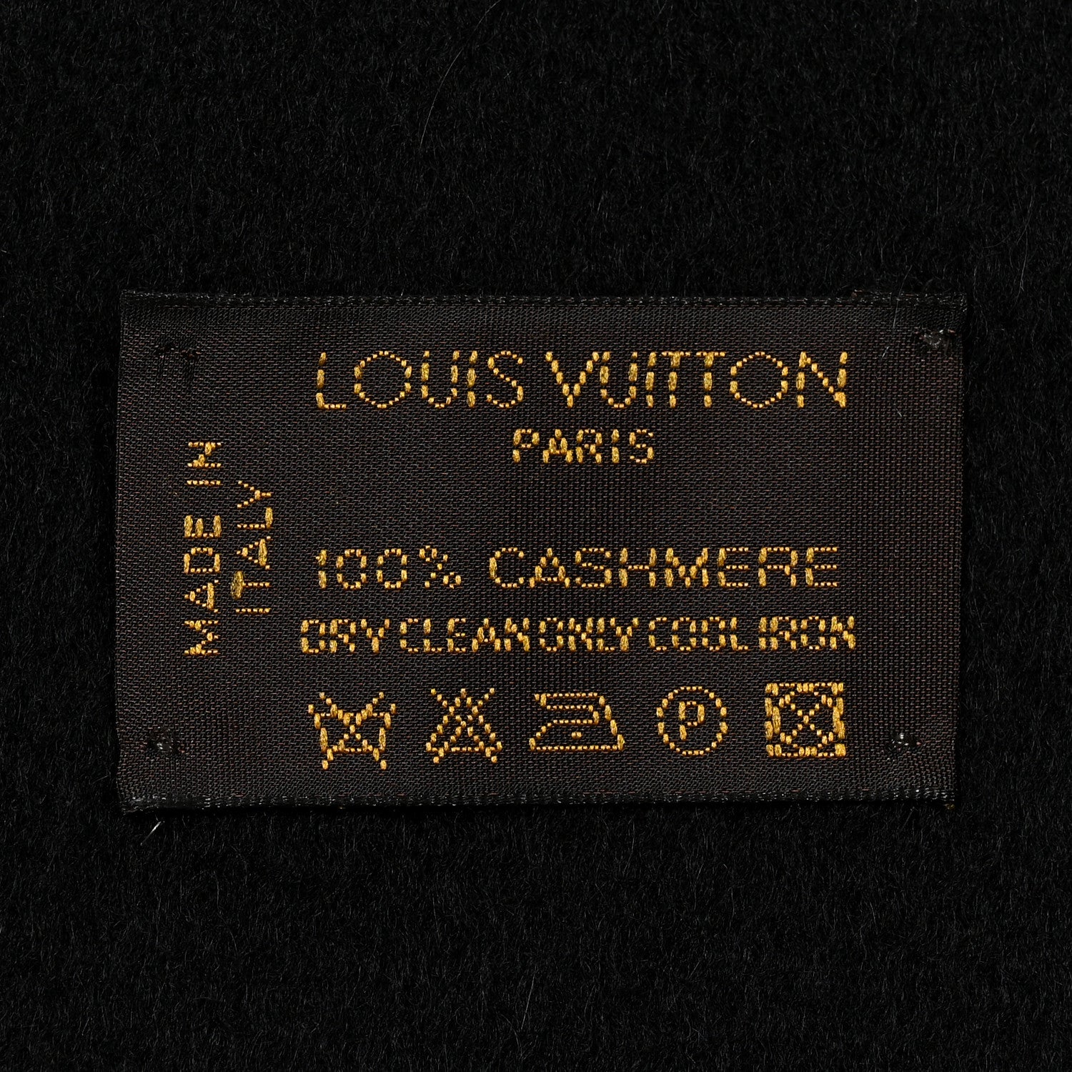 Louis Vuitton Cashmere Jhelam Muffler Scarf Black 3 of 3