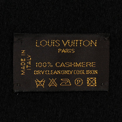 Louis Vuitton Cashmere Jhelam Muffler Scarf Black 3 of 3