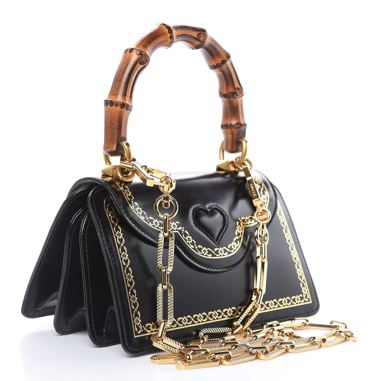 Calfskin Bamboo Mini Thiara Top Handle Bag Black