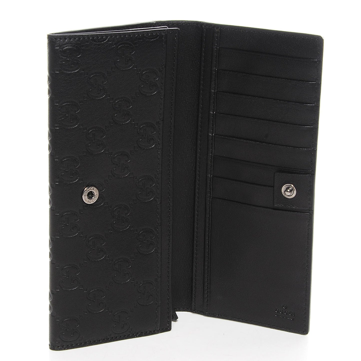 Guccissima Avel Continental Flap Wallet Black