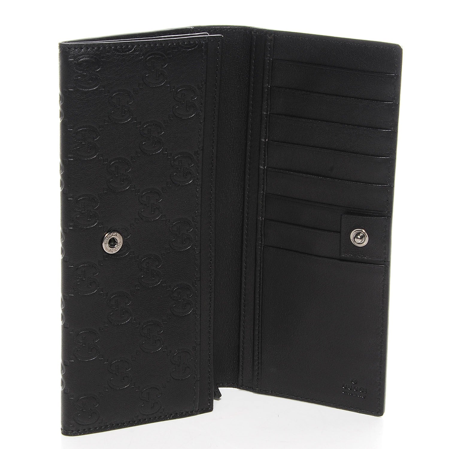 Gucci Guccissima Avel Continental Flap Wallet Black 8 of 8