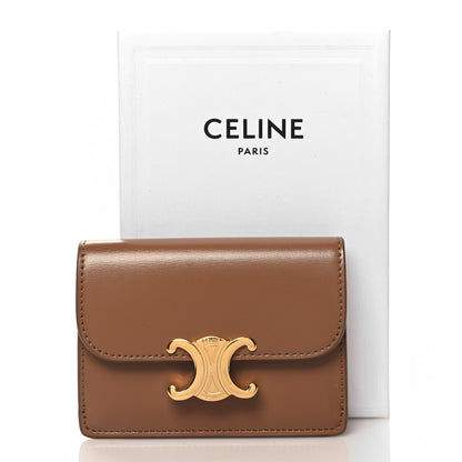 Celine Shiny Calfskin Triomphe Flap Card Holder Bronze 9 of 9