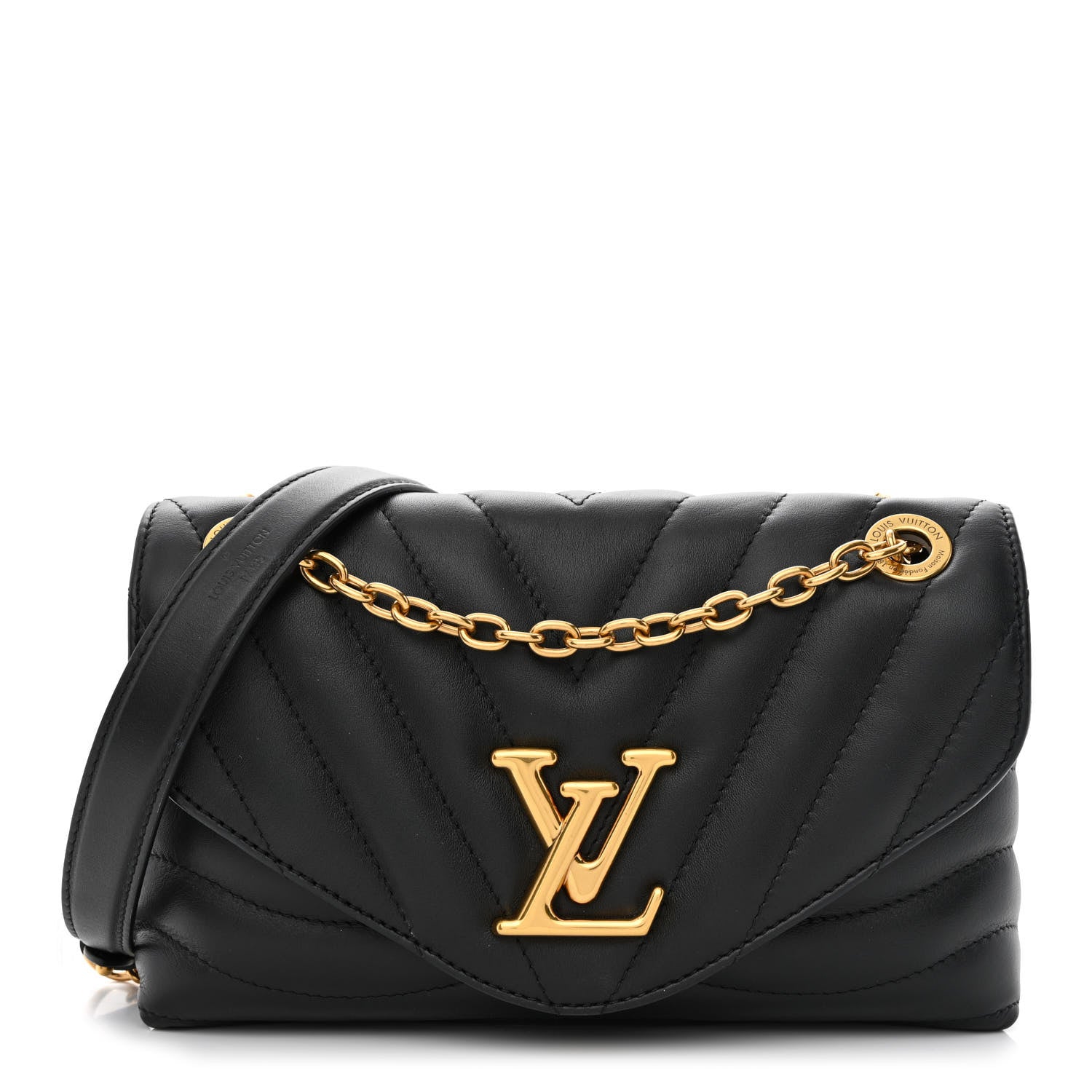 Louis Vuitton Calfskin LV New Wave Chain Bag Black 1 of 11