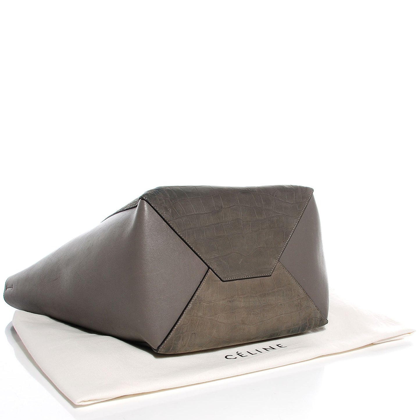 Crocodile Embossed Medium Horizontal Cabas Phantom Grey