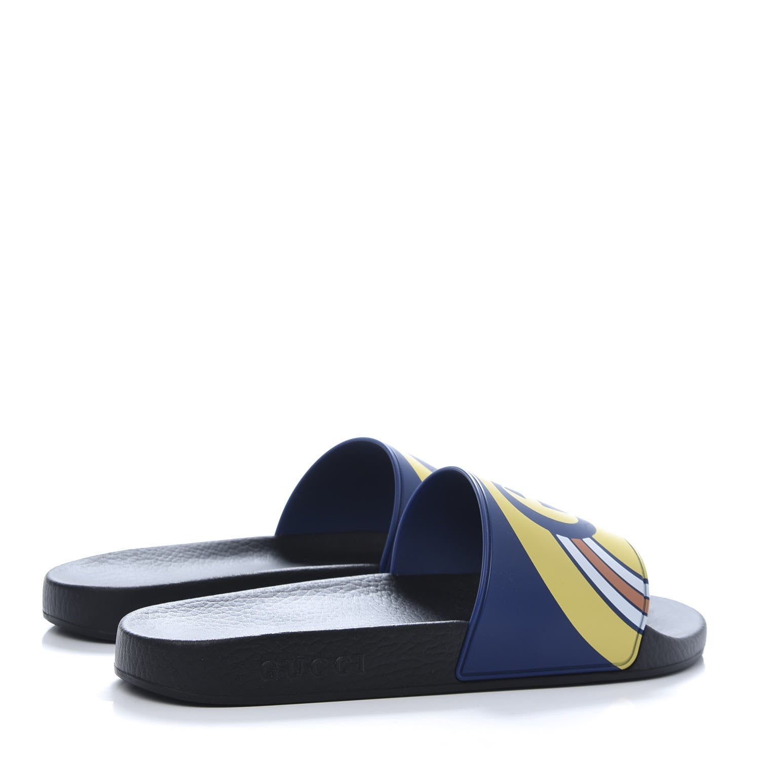 Gucci Rubber GG Rainbow Mens Pursuit Pool Slide Sandals 11 Electric Blue Multicolor 4 of 8