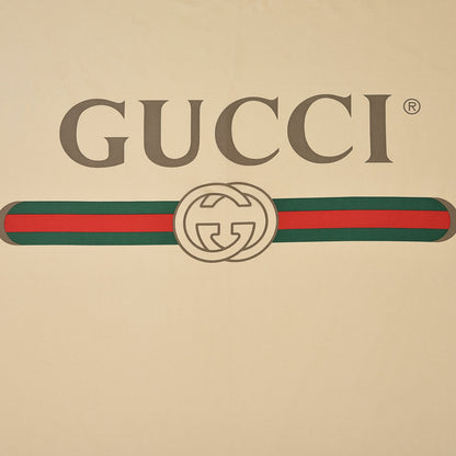 Gucci Silk Logo Square Scarf Ivory Blue 3 of 5
